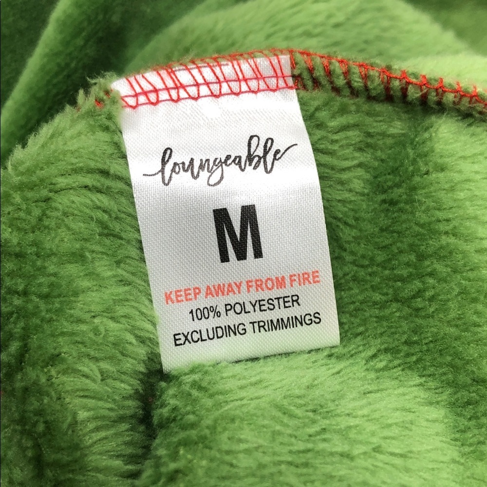 Loungeable One Piece Pajama Christmas Elf Super Soft Hooded Size MEDIUM - Picture 5 of 11